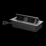 OR-GM-9035/G zásuvkový modul 2x230V+USB-A strieborná